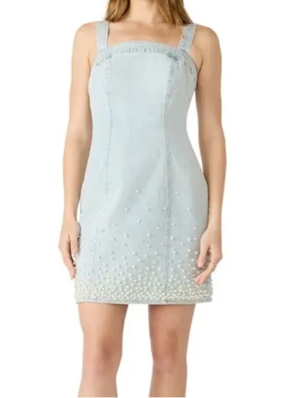 Steve Madden Juliann Embellished Denim Mini Dress